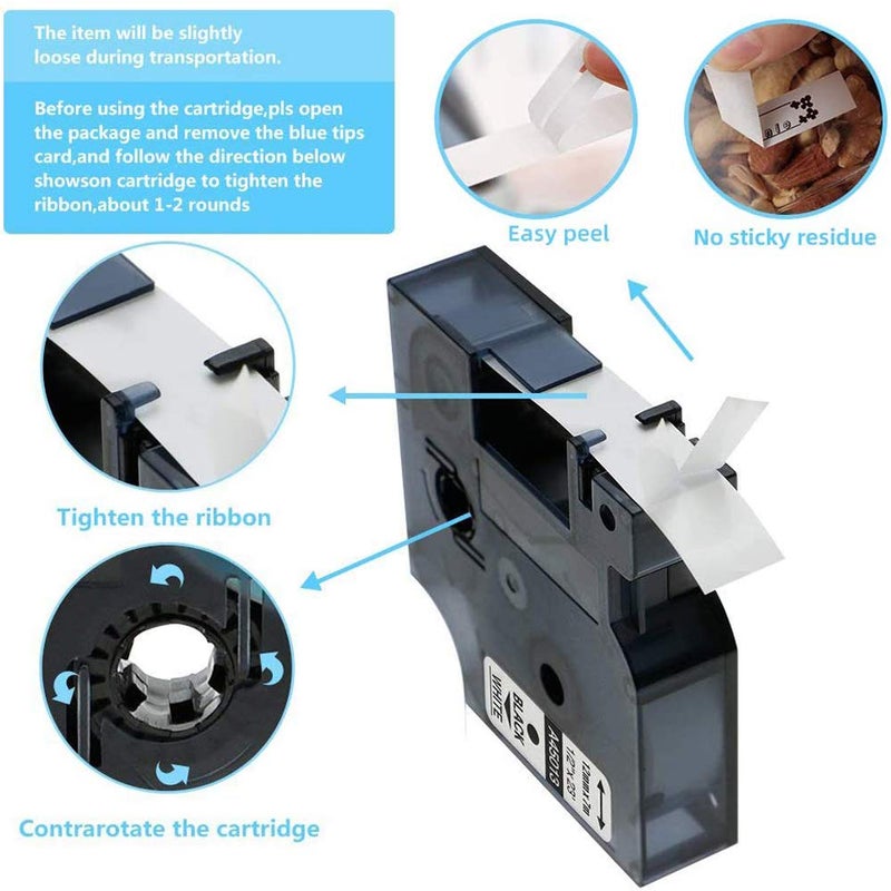 Freshworld 10-Pack Compatible 45013 Label Maker Tape Replace for DYMO D1 Label Tape S0720530 Black on White Labeling Tape Ink Refill 1/2 Inch x 23 Ft  for Dymo LabelManager 160 210D 280 360D 260P 420P - Image 3